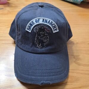Sons Of Anarchy Baseball Cap Mens Navy Blue Motorcycle Club Outdoor Logo Patch
